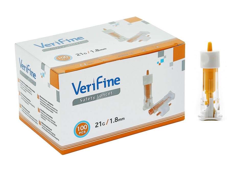 Lancetas de Seguridad de Verifine - Caja de 100 Unidades