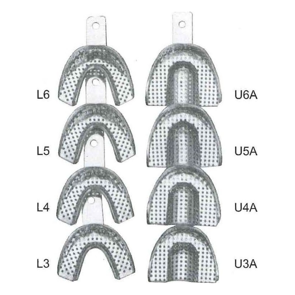 Cubetas de Impresión para Dentados Tanto de Maxilar como de Mandíbula, Acero Inoxidable
