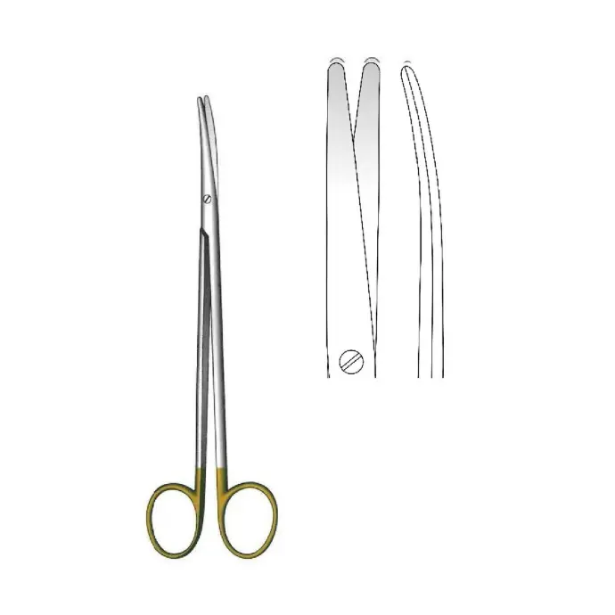 Metzenbaum+ Scissors, Blunt, Curved, TC Gold - length = 28 cm / 11"