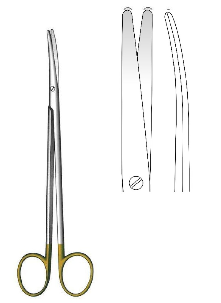 Metzenbaum+ Scissors, blunt, curved, TC Gold - length = 28 cm / 11"
