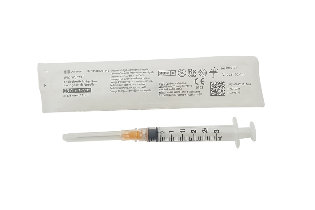 Syringe with Needle for Monoject Irrigation 23G x 1.2mm