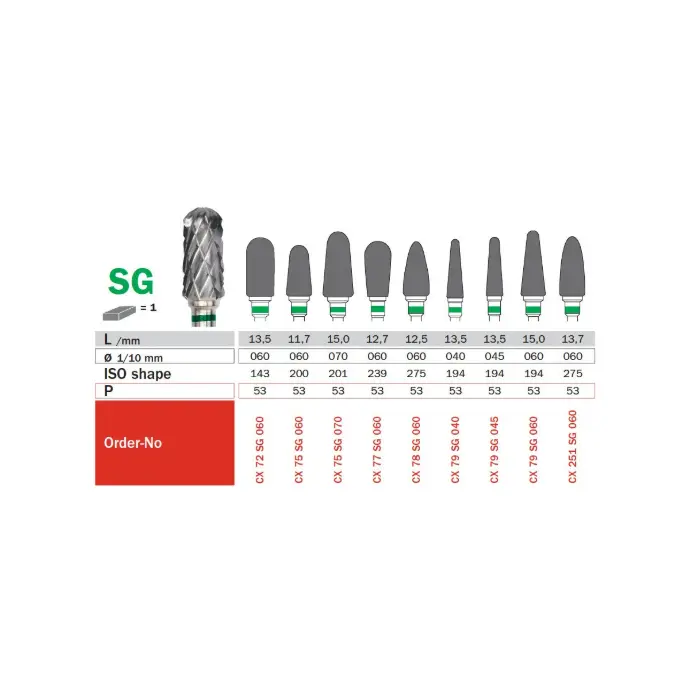 CX 251 bur, super coarse, tungsten carbide, Ø 6 mm, tip 13.7 mm