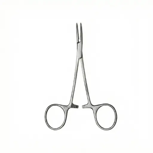 [IU-00600-HF] Pinza Hemostática de Halsted-Mosquito (Hu-Friedy) sin Dientes, Punta Curvada y Mandíbulas Dentadas - Longitud de 12,5 cm