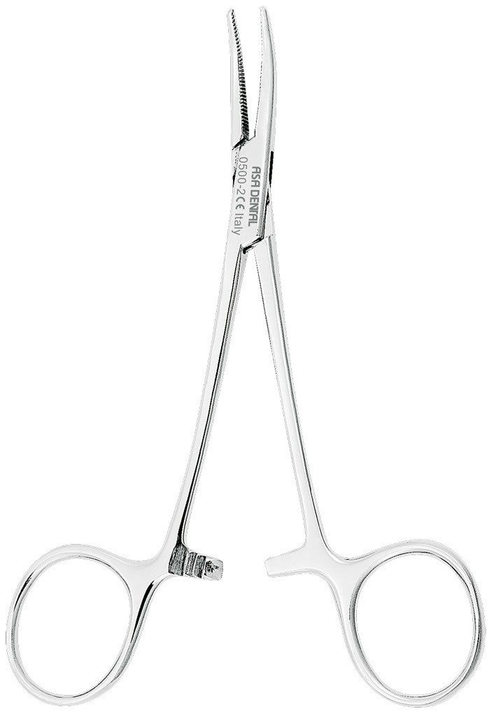 Pinza de mosquito Halsted -  longitud = 12.5 cm / 5", Curva ASA