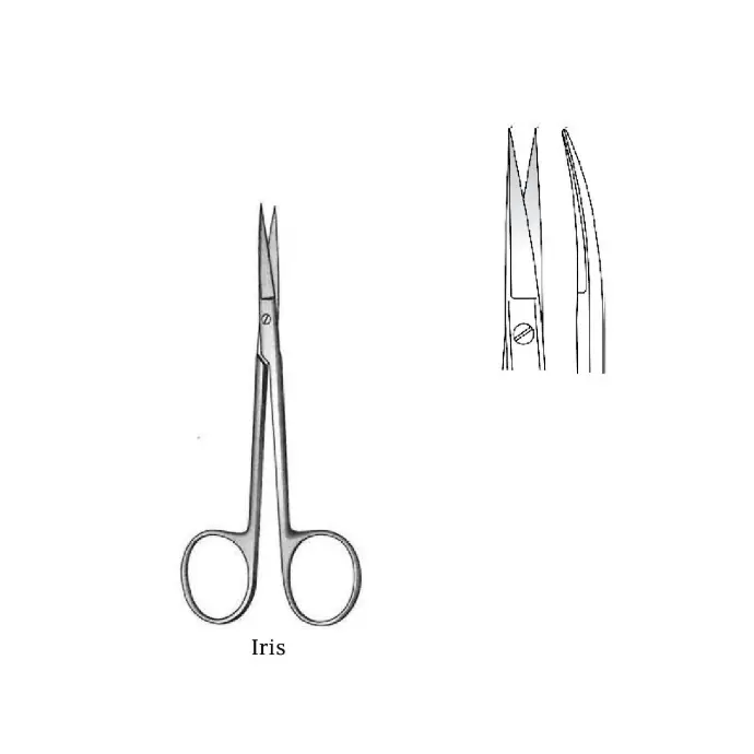 Iris S surgical scissors, sharp, flat, curved