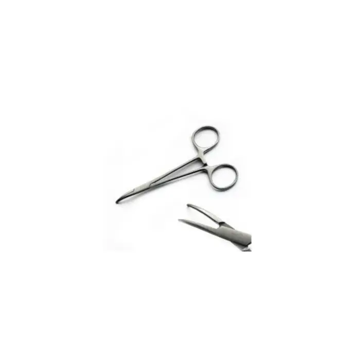 Pinza Hemostática de Halsted-Mosquito sin Dientes, Punta Curvada y Mandíbulas Dentadas - Longitud de 12,5 cm
