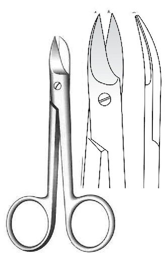 [IU-02802] Beebee Crown Scissors, curved, 10 cm / 4"