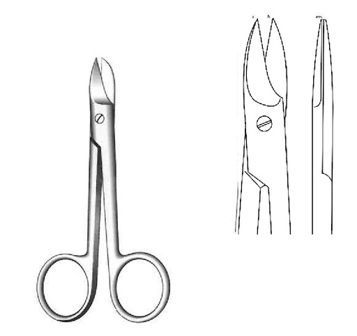 [IU-02800] Tijera recta para laboratorio, metal, Coronas Beebee - Longitud de 10 cm