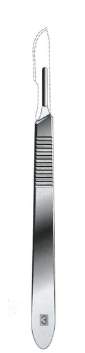 [IU-00327] Mango de bisturí, estándar, sólido, número 3