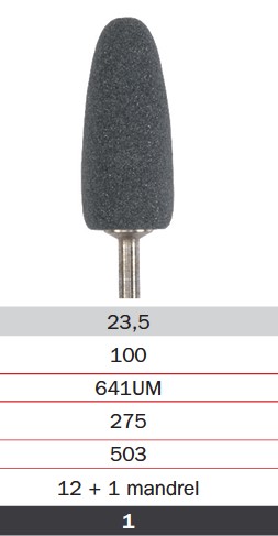 [IU-F641UM] Fresa Pulidor 641 UM - Diámetro de 10 mm, Punta de 23.5 mm