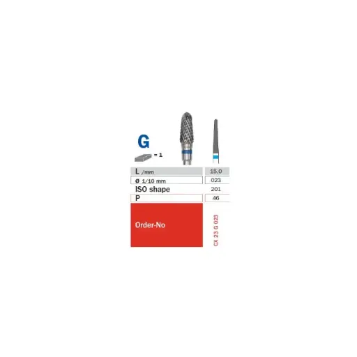 [IU-F1CX-23G-023] CX 23 tungsten carbide burs, Ø 2.3 mm, tip 15 mm