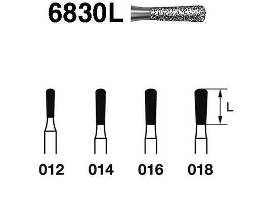 [IU-F314G-830L-018] Fresas Diamantadas 314 FG, Grueso -  Diámetro de 1.8 mm, Punta de 5.5 mm
