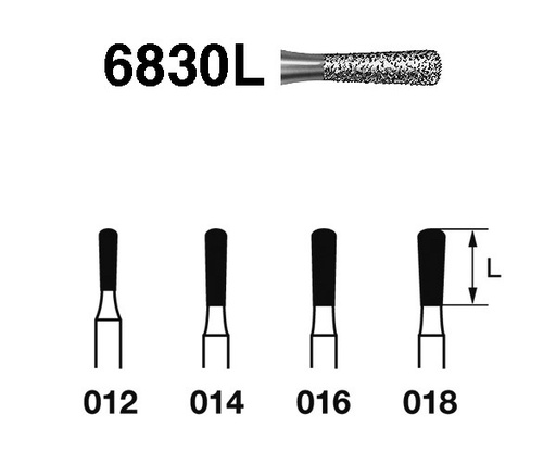 [IU-F314G-830L-018] Fresas Diamantadas 314 FG, Grueso -  Diámetro de 1.8 mm, Punta de 5.5 mm