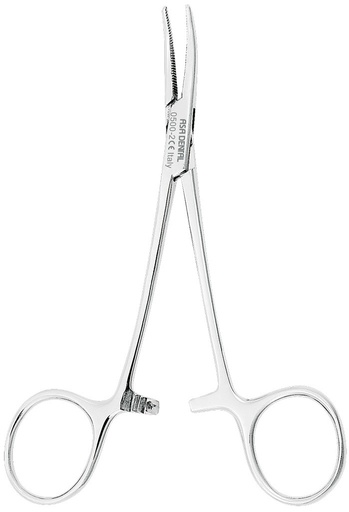 [IU-00600-ASA] Pinza de mosquito Halsted -  longitud = 12.5 cm / 5", Curva ASA
