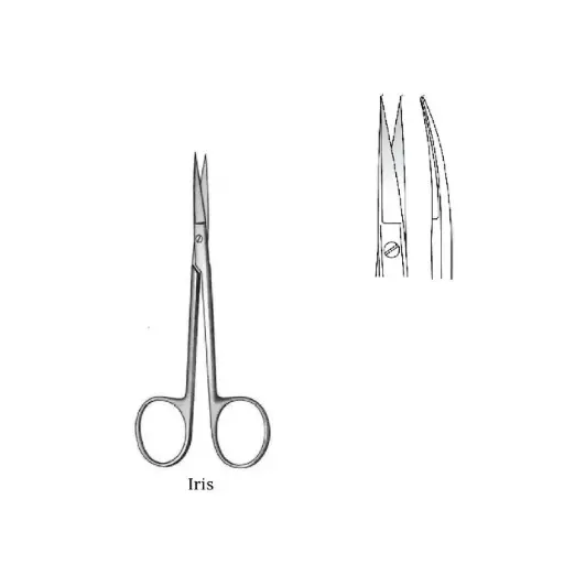 [IU-02754-S] Iris S surgical scissors, sharp, flat, curved