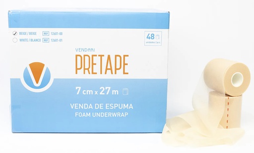 [IU-AA00352-BG] Pretape Venda de Acolchado Beige 7 cm x 27 m - Caja Individual